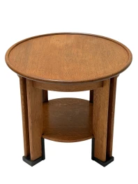 Art Deco Coffee Table by Jan Brunott, Solid Oak, Dutch Design, 1920s